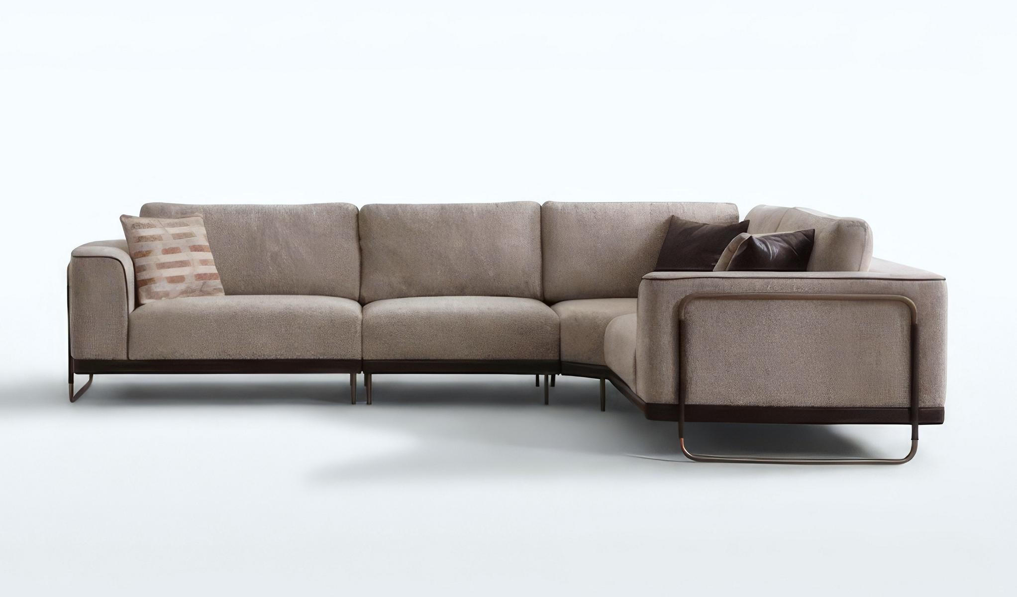 Ecksofa L-Form Modern Braun Minimalistisch Komfortabel Modular Neu