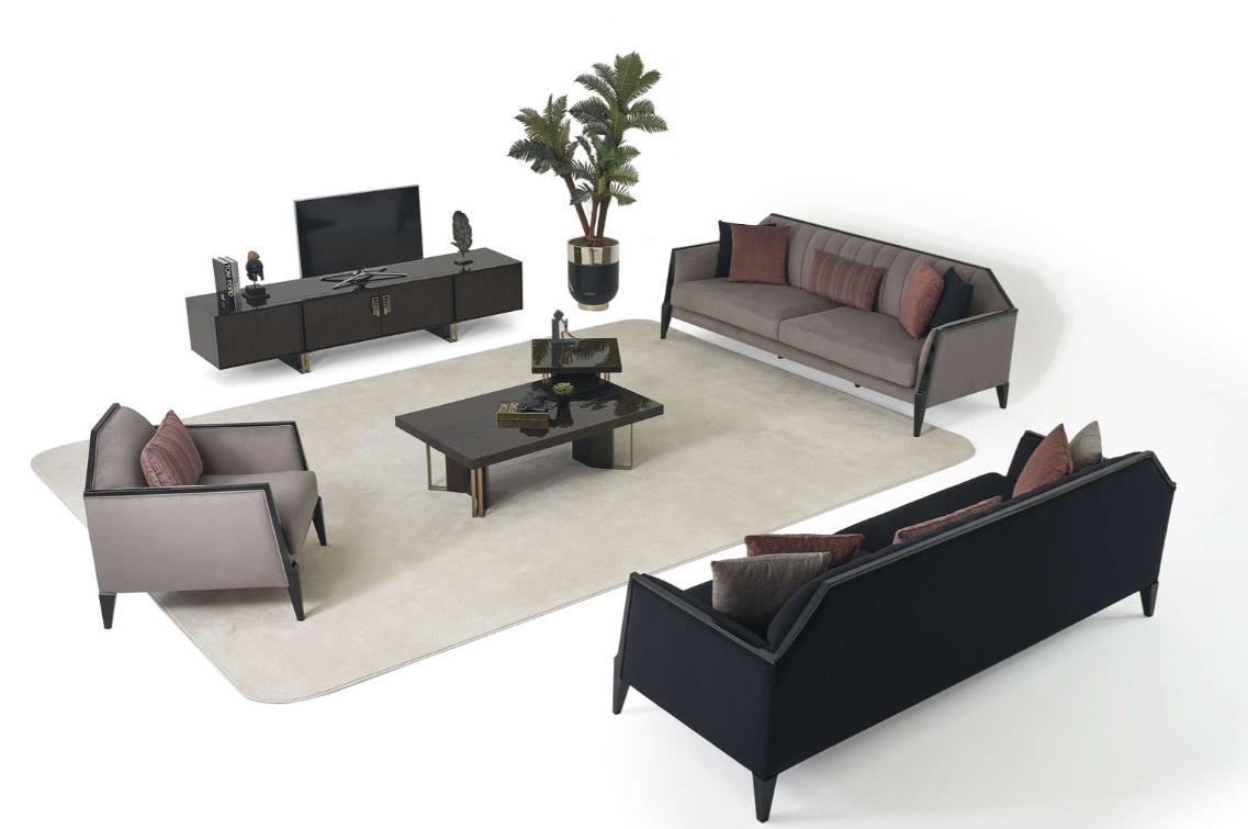 Sofagarnitur 3+3+1 Sitzer Luxuriöses Couchtische Wohnzimmer Elegantes Set 3tlg