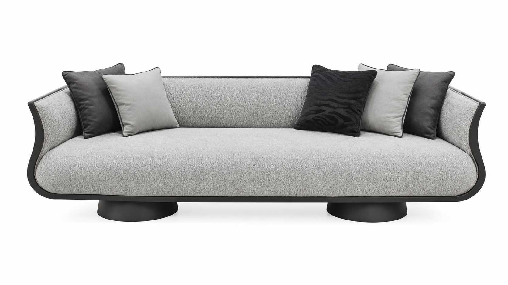 Wohnzimmer Grau Sofa 3 Sitzer Luxuriöses Polstersofa Modern Dreisitzer Couch