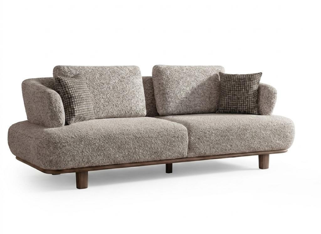 Sofa Modern Grau Elegant Dreisitzer Wohnzimmer Polster Design Sofa