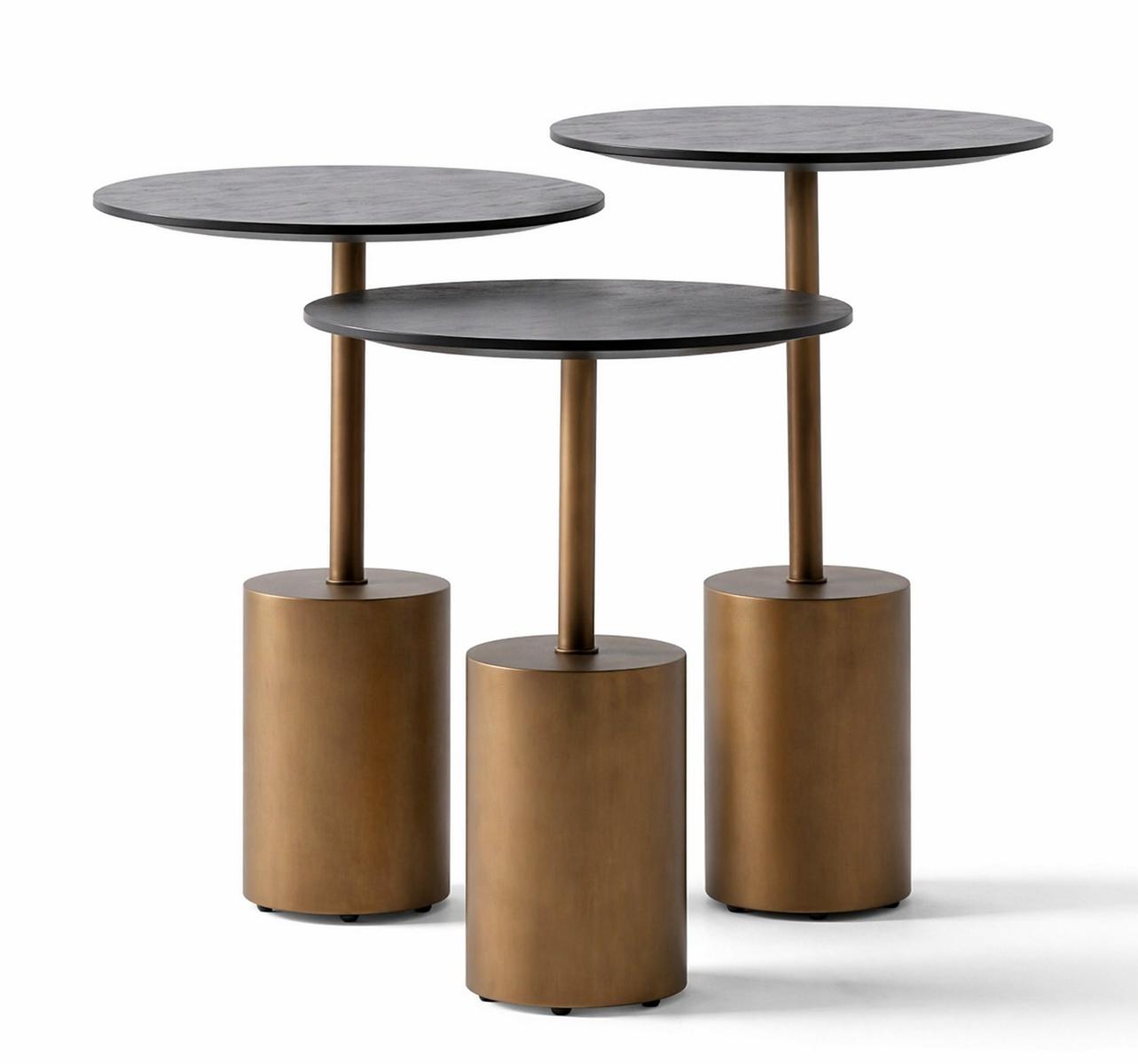 3x Beistelltisch Stil modern Farbe schwarz neu praktisch kompakt rund