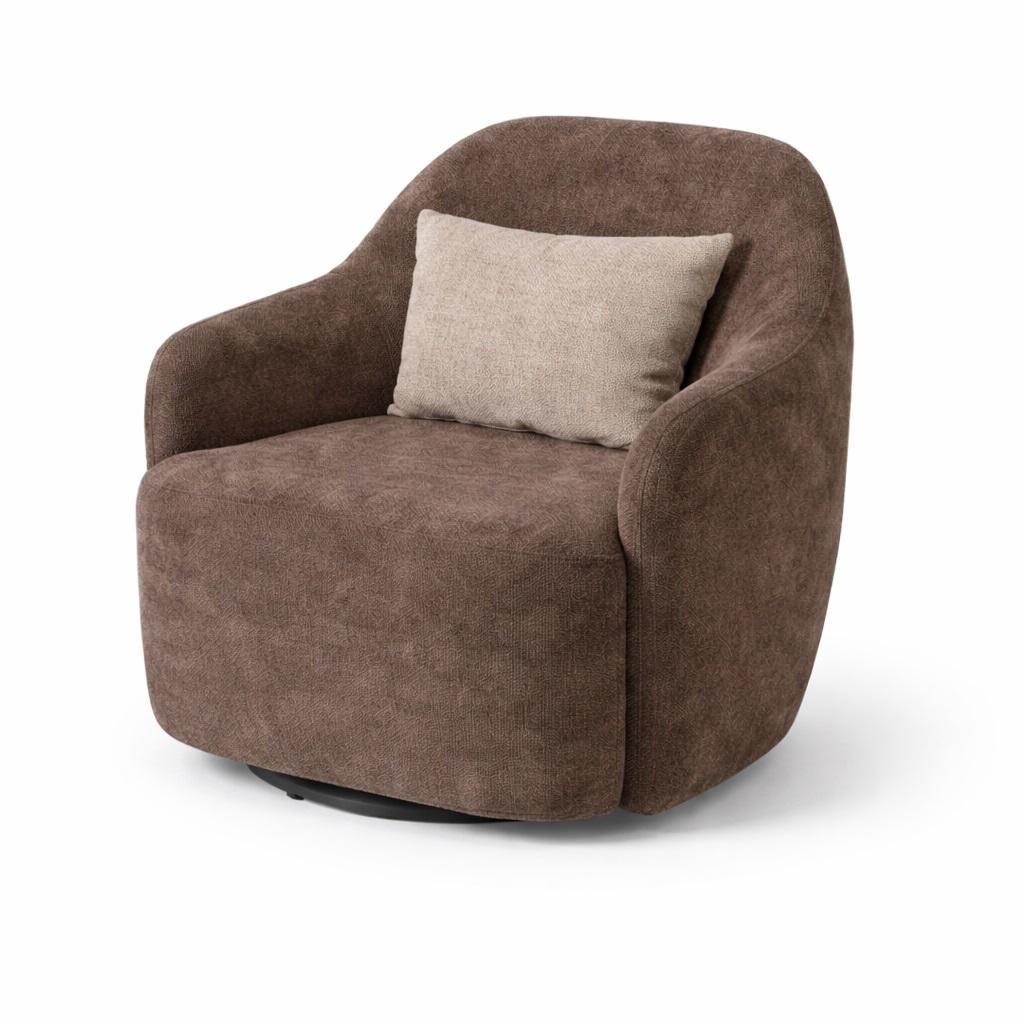 Sessel Hohe Rückenlehne Bequeme Sitzposition Modern Braun Kissen Neu