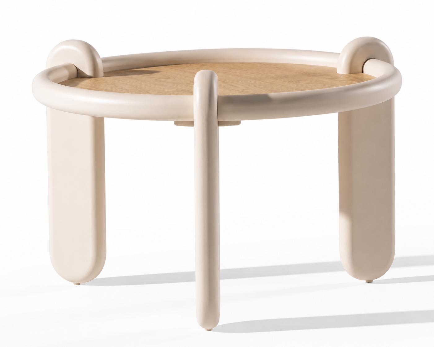 2x Beistelltisch Stil modern Farbe beige neu praktisch Wohnzimmer Rund