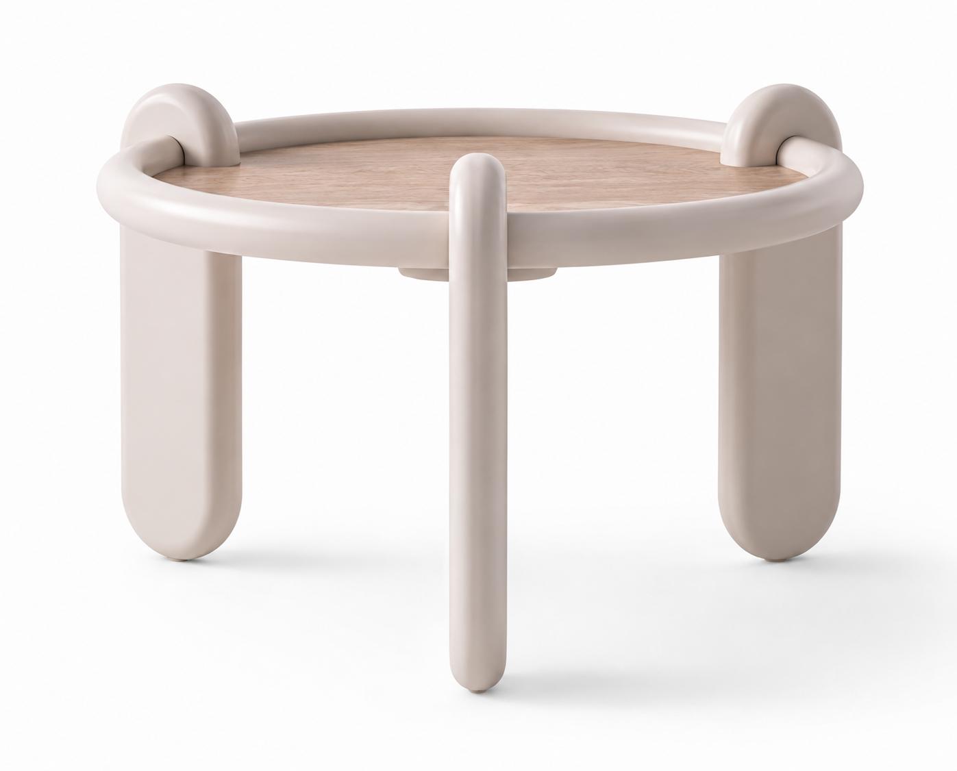 2x Beistelltisch Stil modern Farbe weiß Wohnzimmer praktisch neu Rund