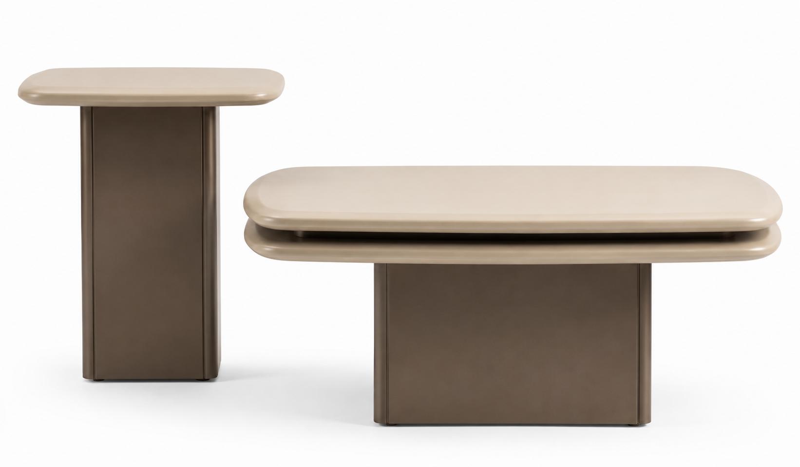 2x Beistelltisch Stil modern Farbe grau neu praktisch bequem quadratisch