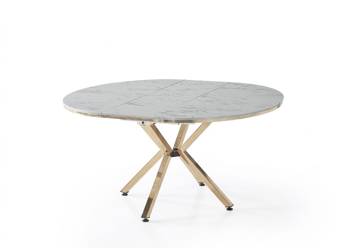 Esstisch Marmor Komfortabel Modern Ausziehbar Beige Rund Geräumig