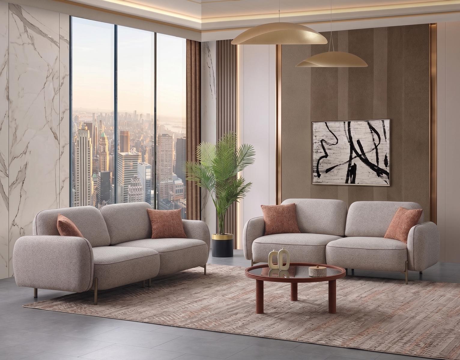 Stilvolles Sofa Duo Wohnzimmer modern grau