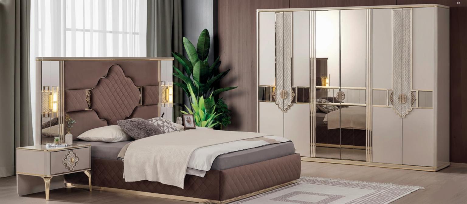Schlafzimmer-Set 5tlg: Bett, 2 Nachttische, Schrank, Schminktisch