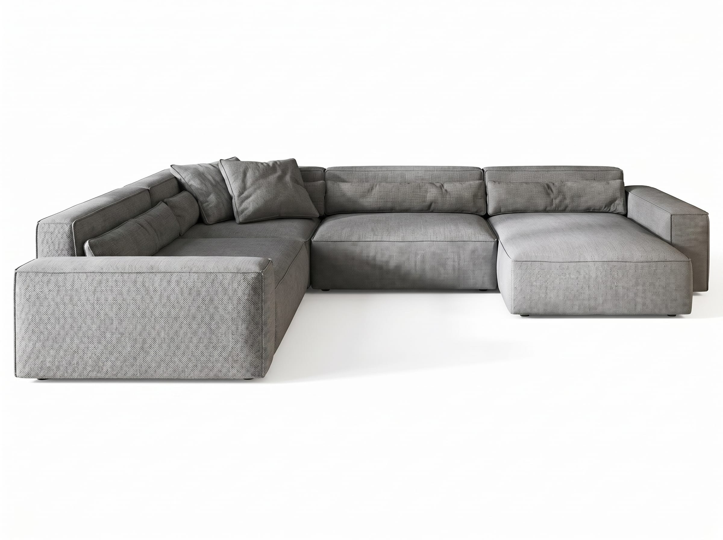 Großes graues Ecksofa in U-Form Luxuriöses Sofa  Garnituren für das Wohnzimmer
