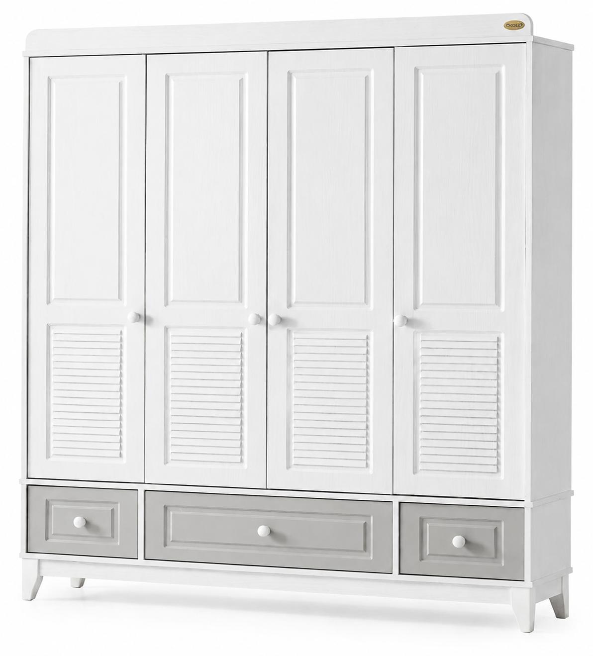 Moderner Kinderkleiderschrank mit eleganten Türen und viel Stauraum