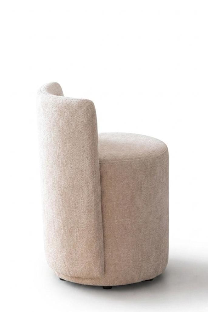 Luxus Elegant Pouf Hocker Beige Textil Boucle Schminktisch Modern Edel