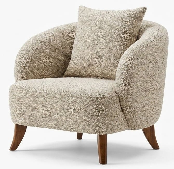Sessel Moderner Stil Beigе Luxuriöse Bequem Stilvoll Minimalistisch