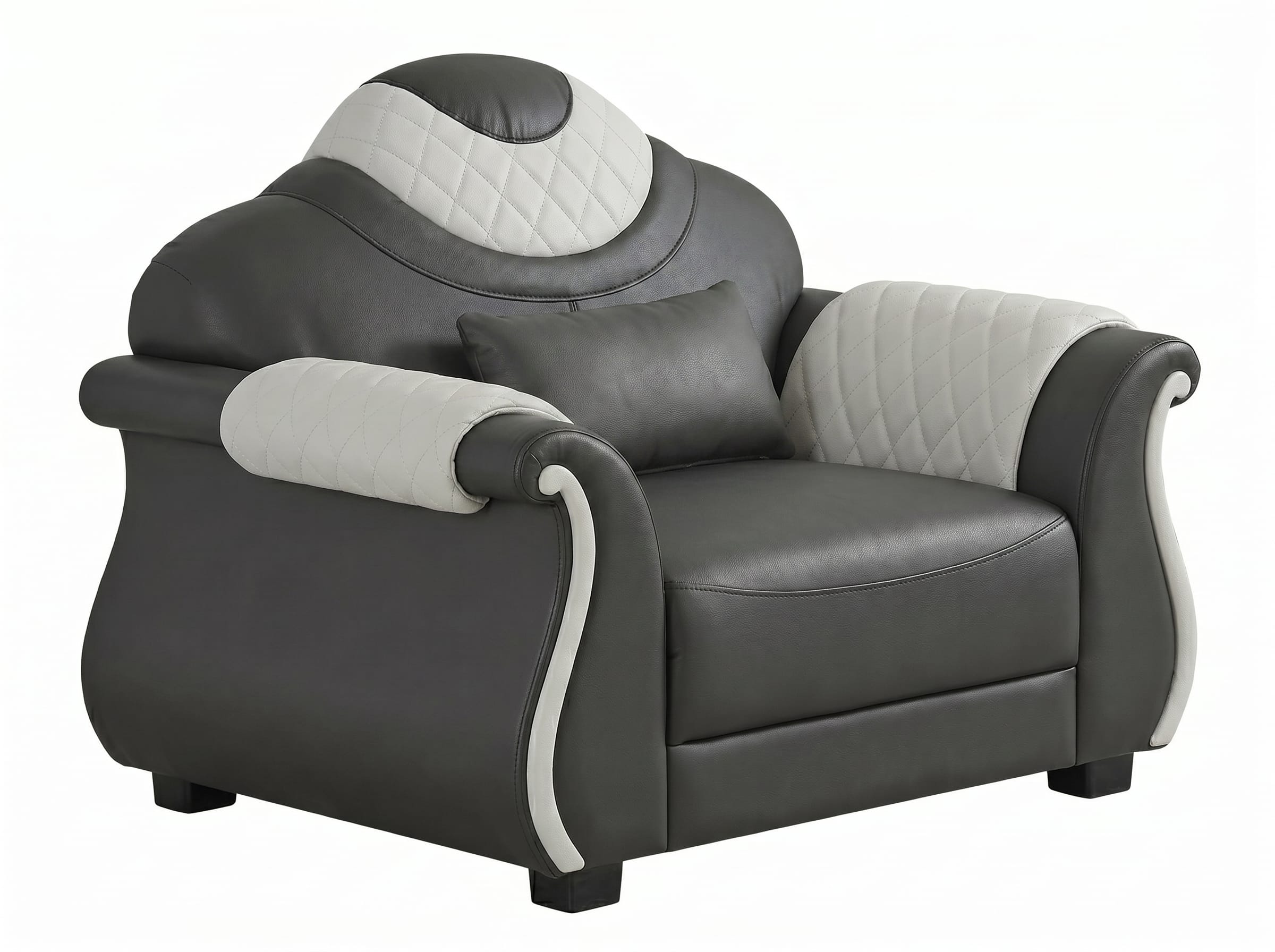 Sessel Schwarz Weiß Modern Elegant Ohrensessel Wohnzimmer Design Möbel