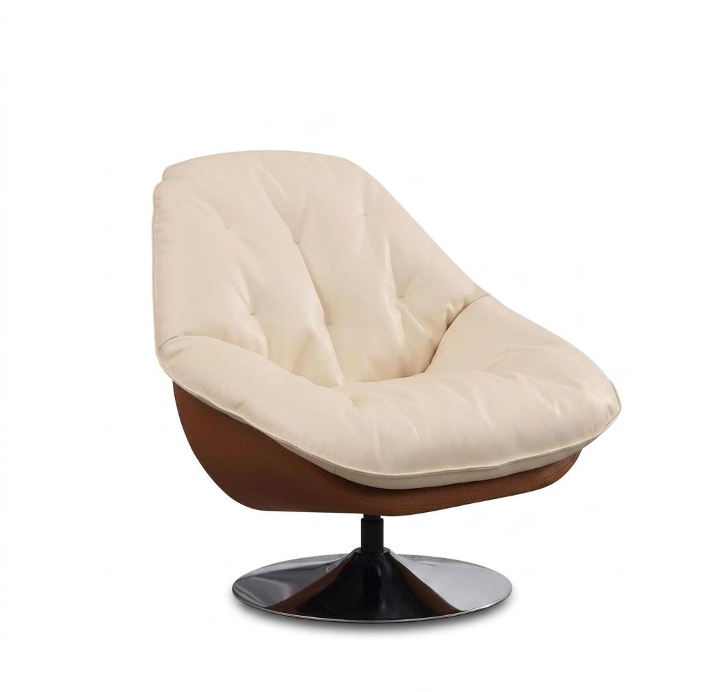 Modernes Dreh-Sessel mit Polsterkomfort in Beige und Braun Design
