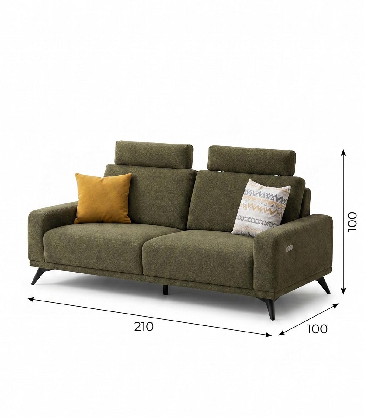 Grün Sofa 2 Sitzer Luxuriöses Wohnzimmer italienische Polstersofa Moderner