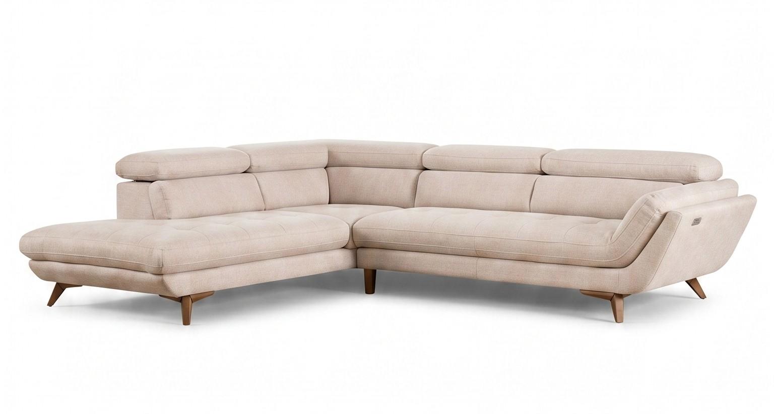 Ecksofa im italienischen Design in Beige modern und elegant