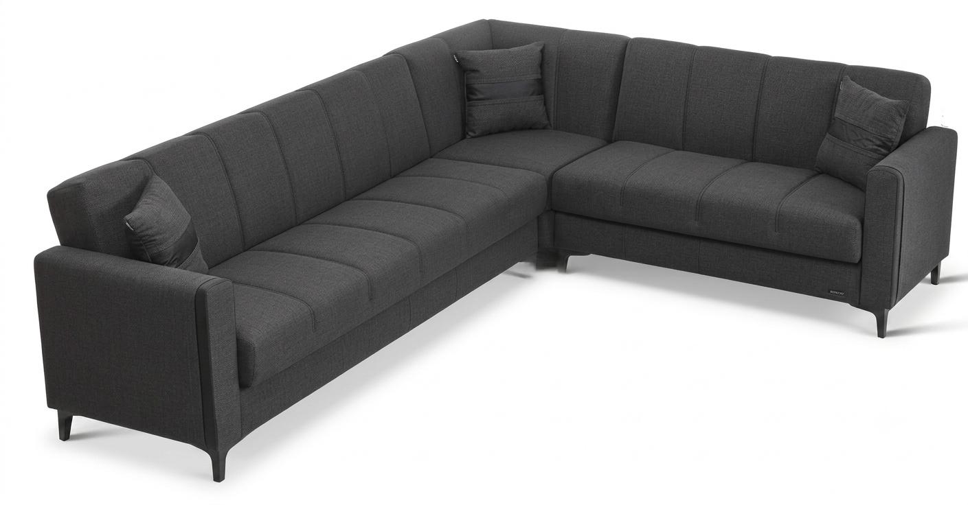 Ecksofa L-Form Komfort minimalistisches Design grau modern elegant