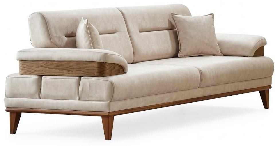 3-Sitzer-Sofa Weiß Modernes Design Minimalistisch Weich Funktional
