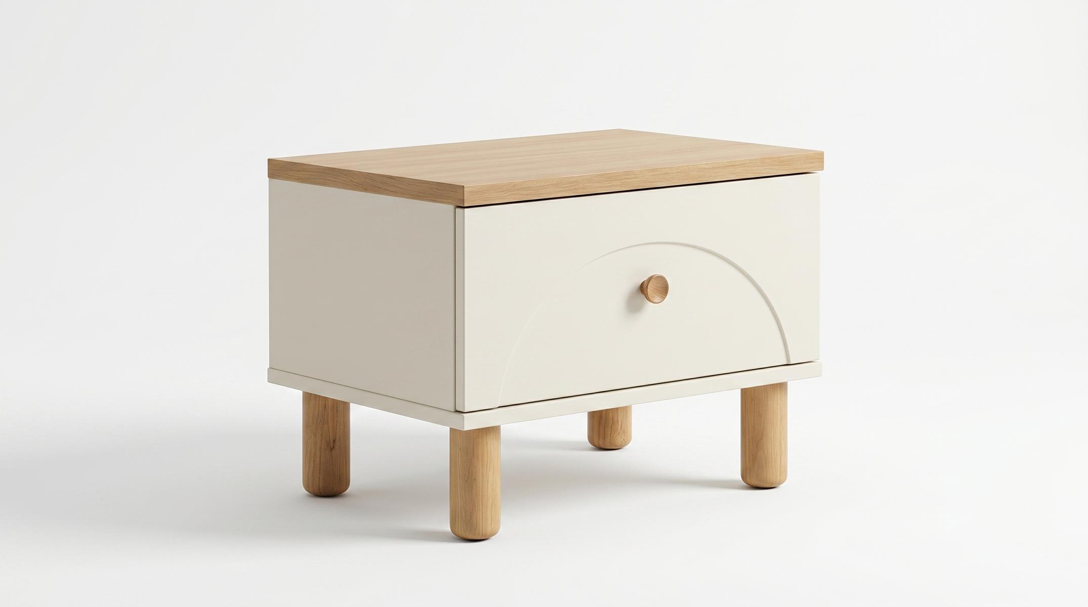 Nachttisch Weiß Eiche Modern Beistelltisch Elegant Skandi harmonisch