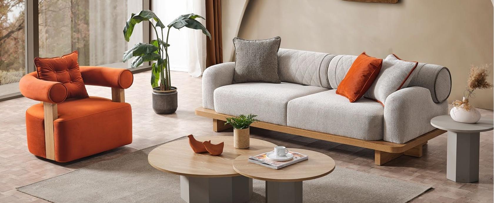 Modernen Design 2-Sitzer-Sofa mit passendem Loungesessel