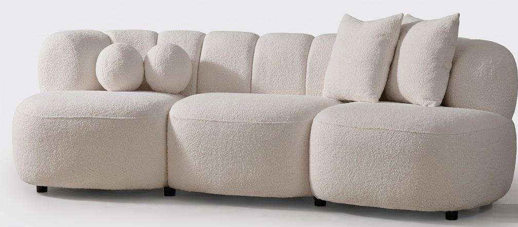 3-Sitzer Sofa Weiß Minimalistisches Design Moderner Stil Gemütlich