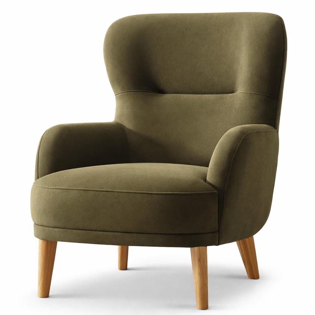 Sessel grün modern weich bequem elegant Holzbeine langlebig