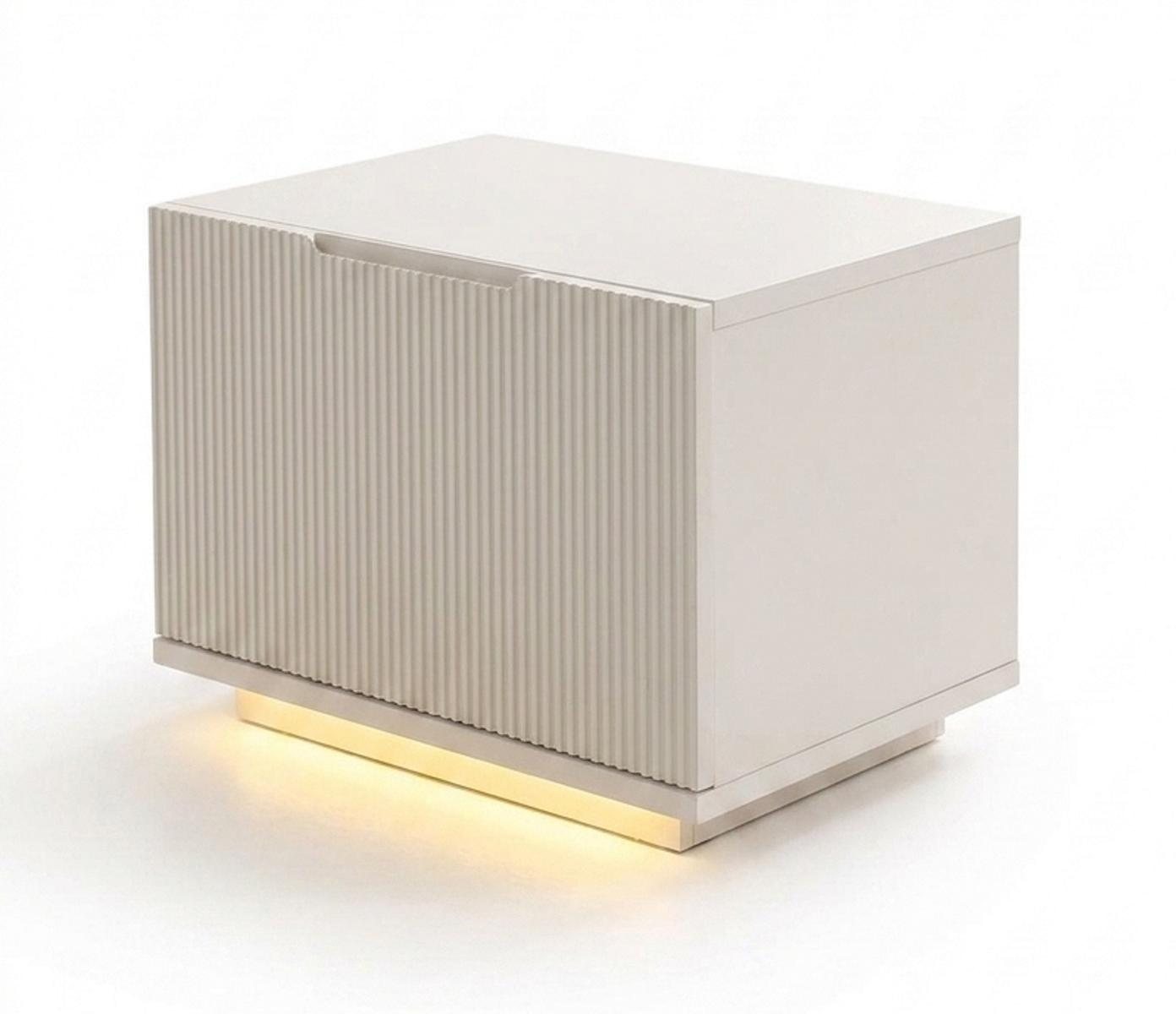 Nachttisch Schlafzimmer Beige Moderner Integrierte LED-Beleuchtung
