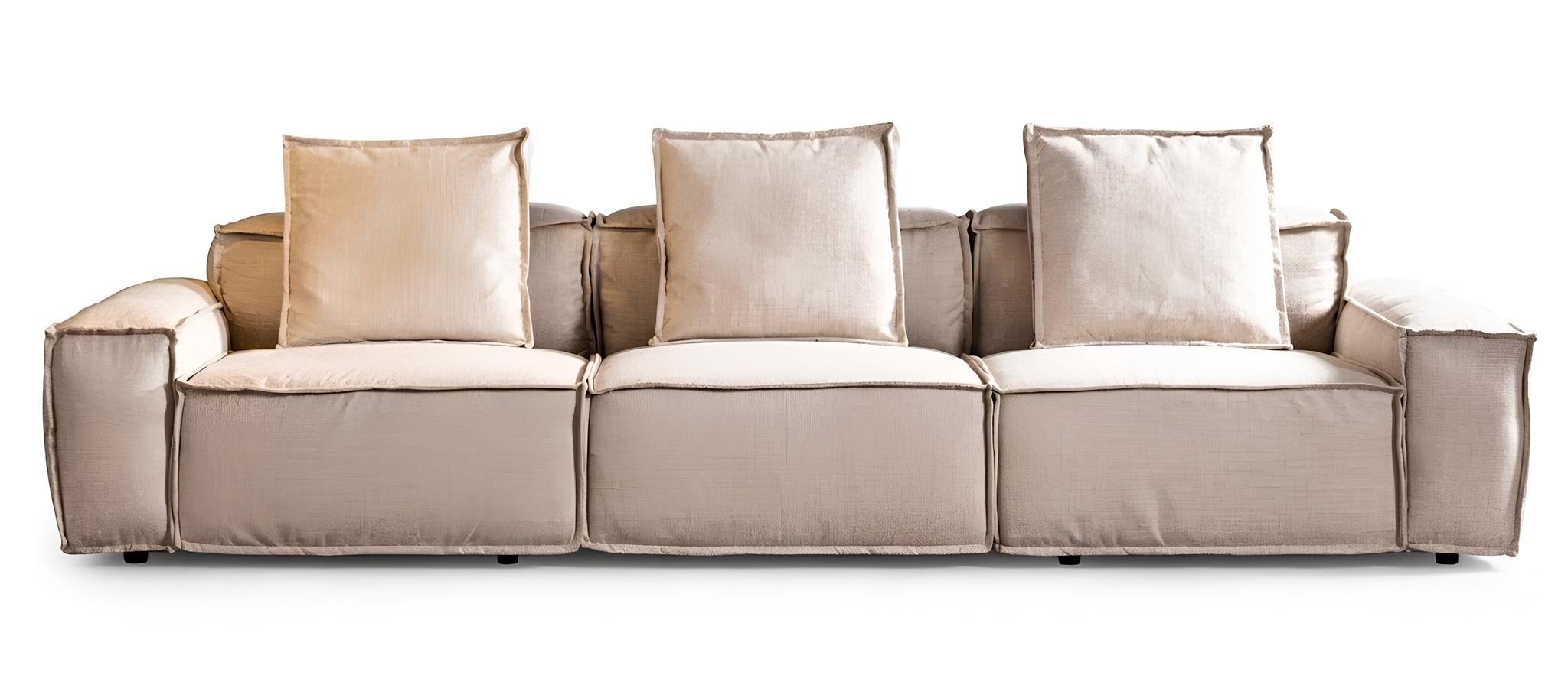 3 Sitzer Sofa Modern Hell Großzügiges Design Puristisch Sanft Edel