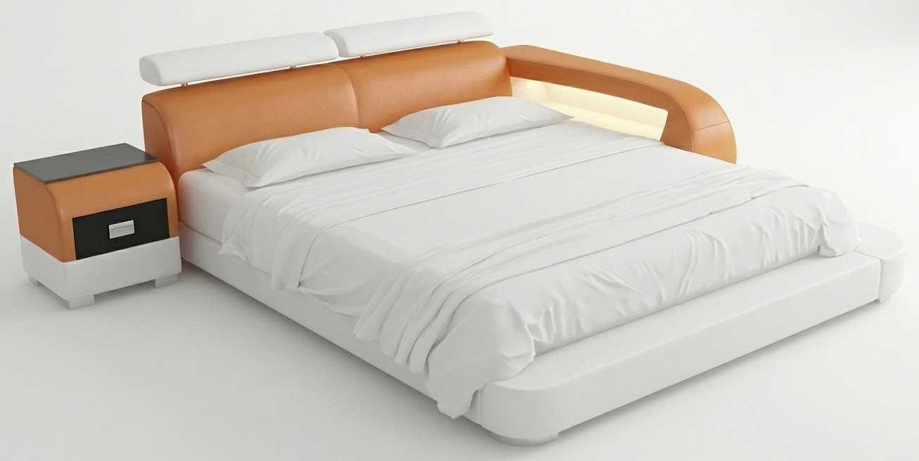 Modernes Premium Schlafzimmer Set Bett mit Nachttisch Moderner Komplettes 2tlg