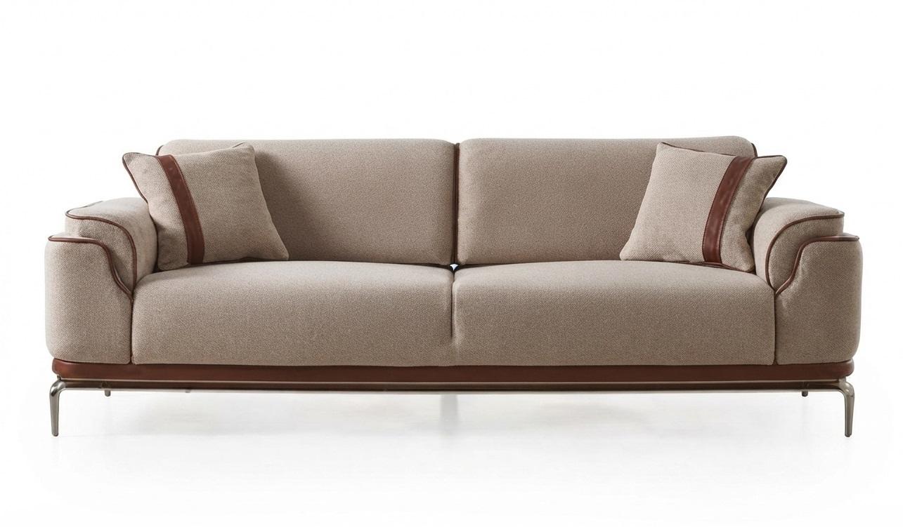 Sofa 3-Sitzer Moderner Stil Beigе Luxuriöse Bequem Schick