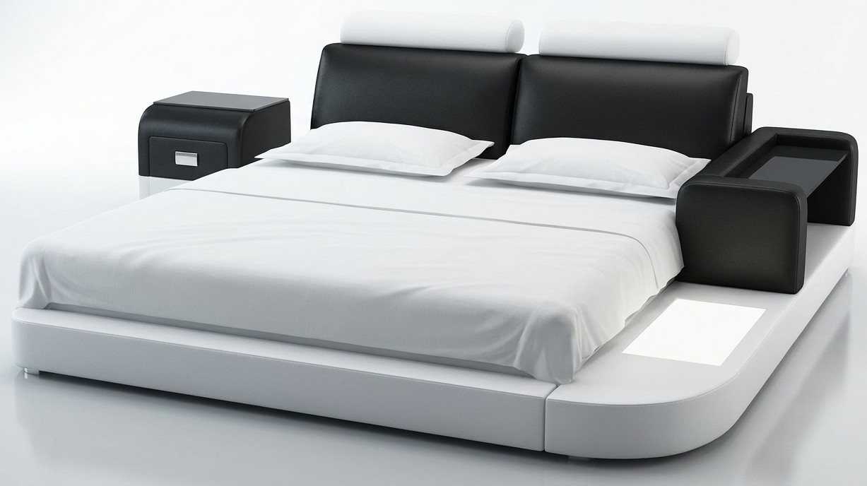 Premium Bett mit Nachttisch LED für modernes Schlafzimmer Design