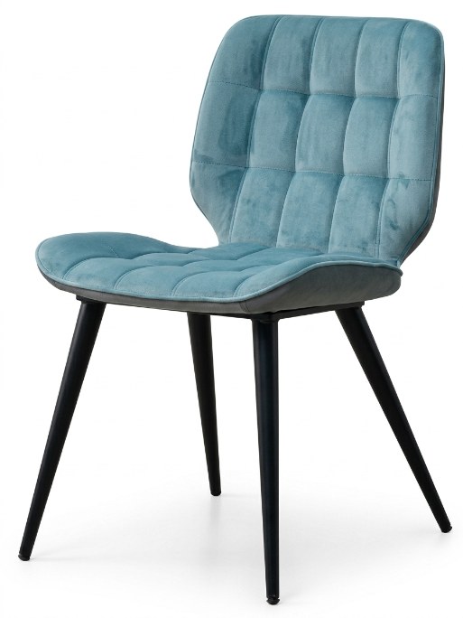 Kuscheliger Esszimmerstuhl Blau Textil Gesteppter Polsterstuhl Modern