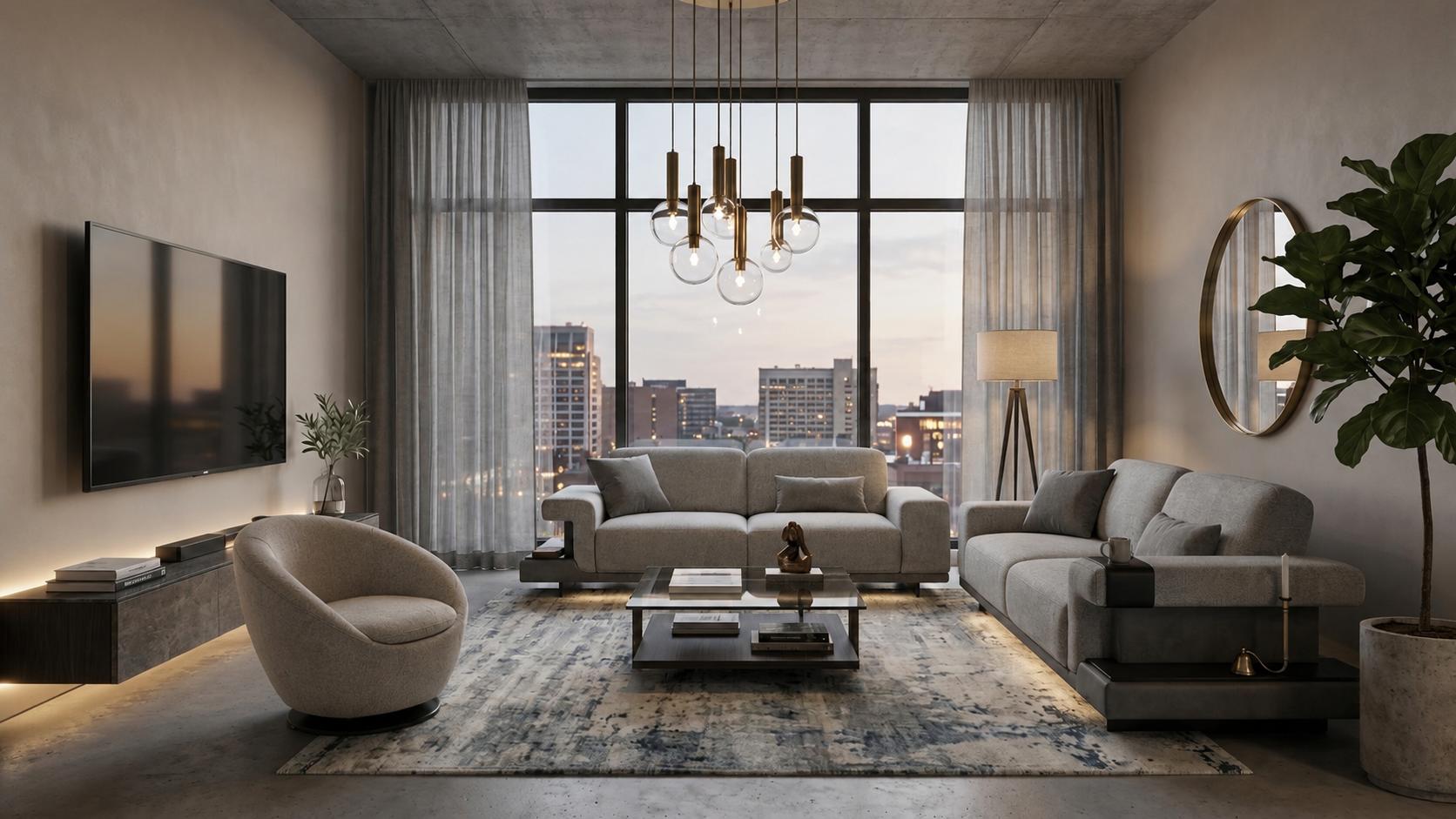 Exklusives Wohnzimmer-Set 3+3+1 – Komfort & Design