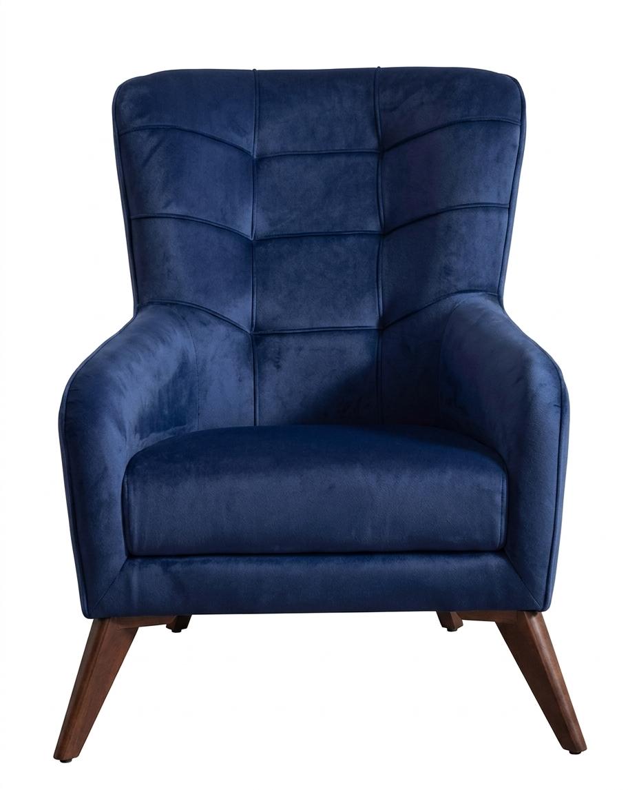 Blauer Stoffsessel moderner Sessel Design Wohnzimmermöbel  Arbeitszimmer