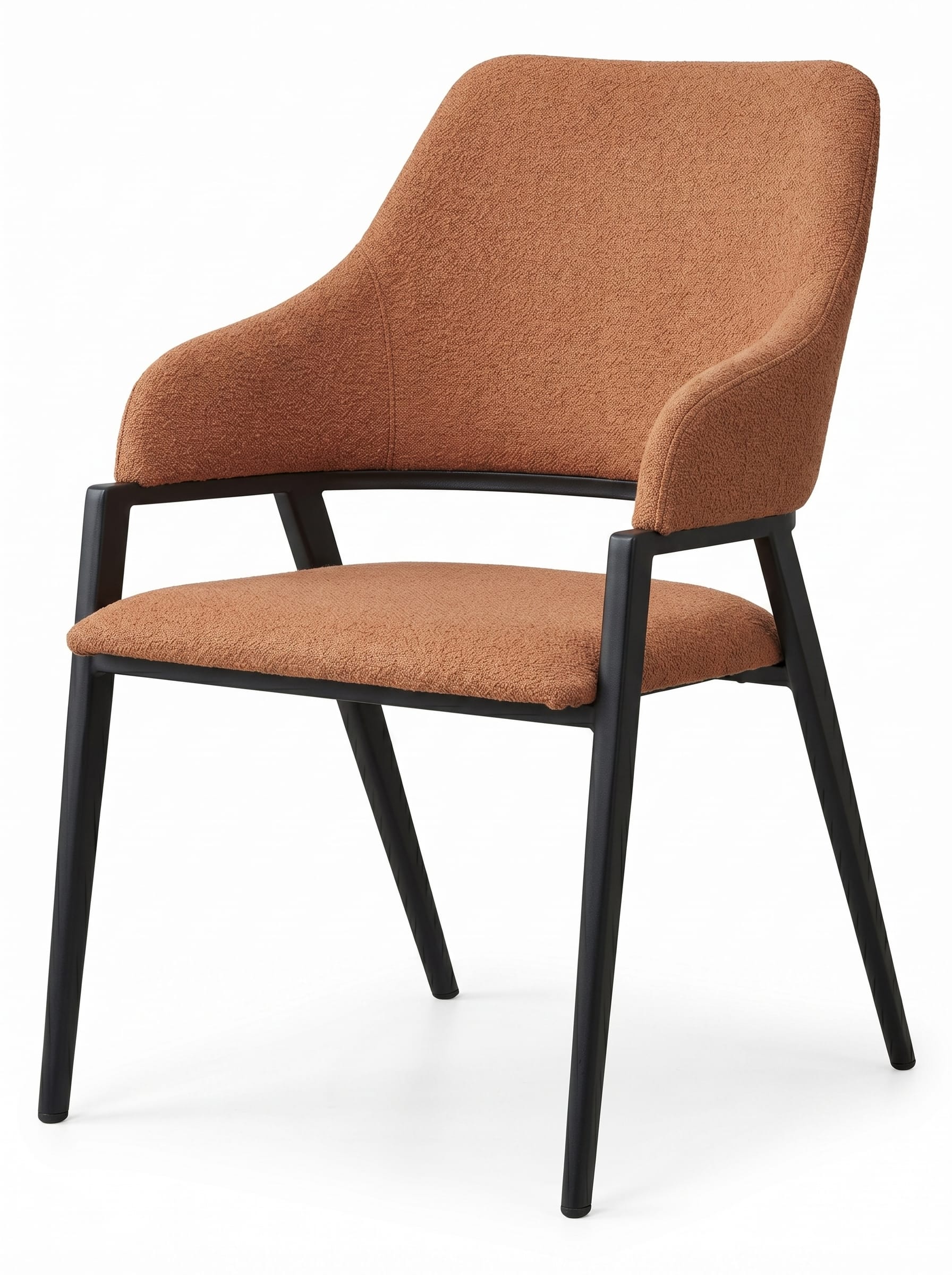 Organic Modern Esszimmerstuhl Orange Terrakotta Textil Armlehnenstuhl