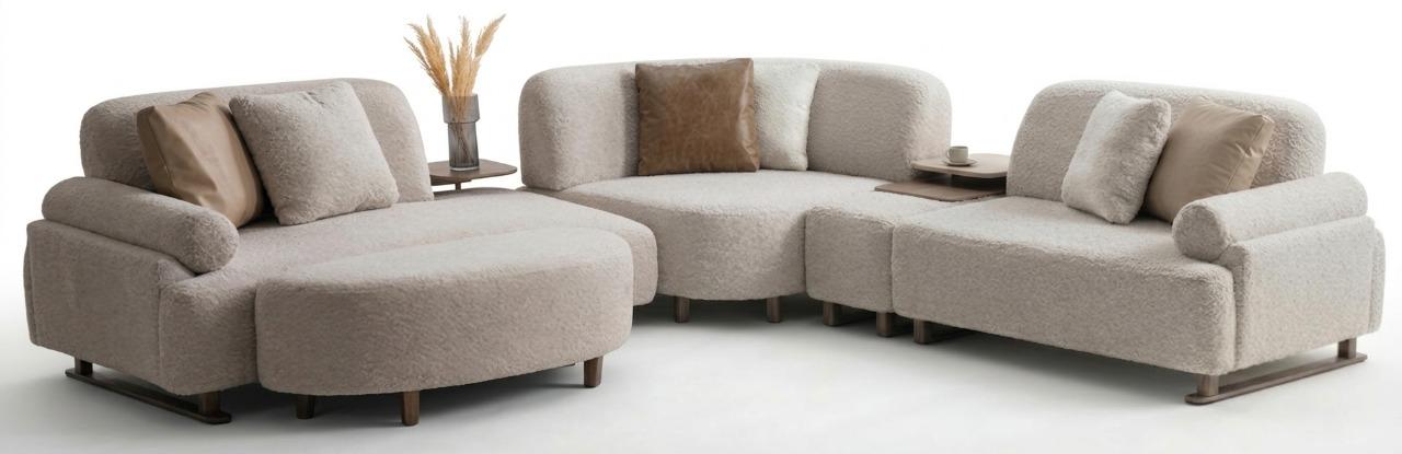 Flexibles modulares Ecksofa in L-Form für individuelles Wohnen