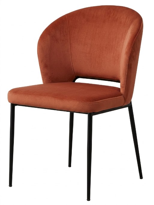 Ikonischer Esszimmerstuhl Orange Terrakotta Textil Avantgardistischer