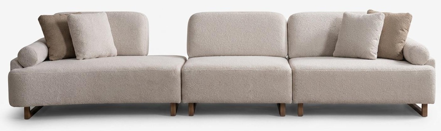 Modernes Wohnzimmer Set aus 4-Sitzer Sofa und praktischem Hocker