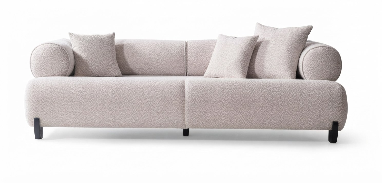 Moderner 3-Sitzer Sofa Weiß Luxuriöse Bequem Schick Polstergarn