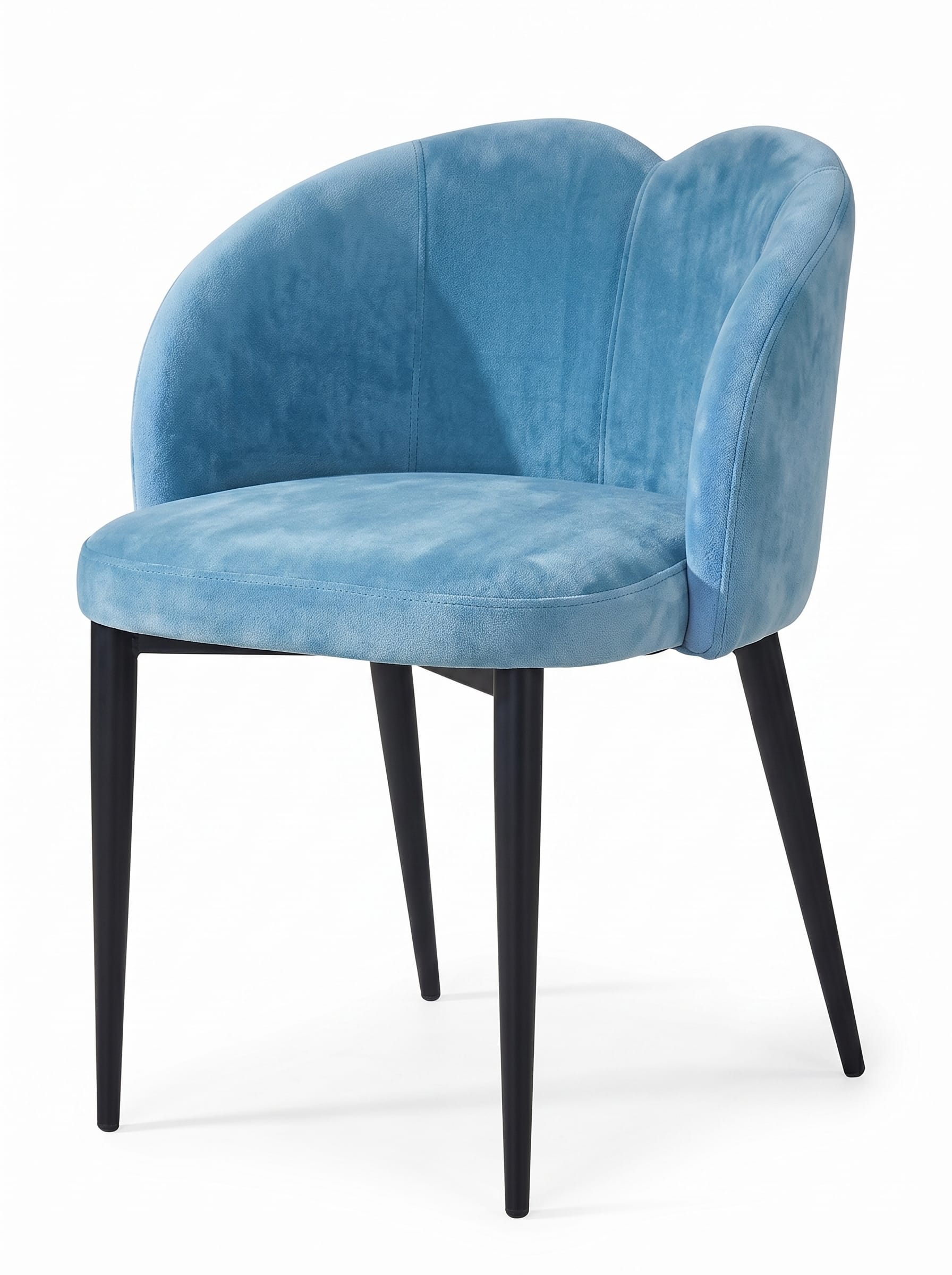 Glamour Modern Esszimmerstuhl Blau Himmelblau Textil Polsterstuhl