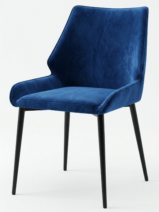 Ästhetisch Esszimmerstuhl Königsblau Blau Textil Küchenstuhl Modern