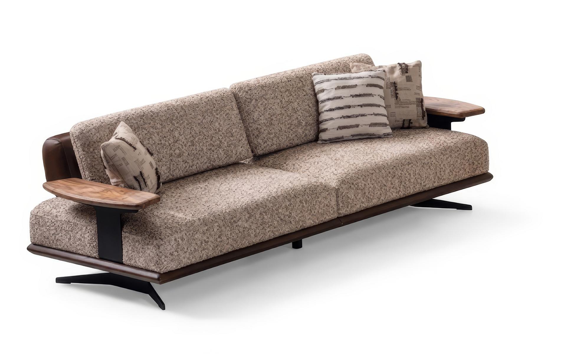 Sofa 3 Sitzer Modern Braun Edel Luxus Design Polster Couch