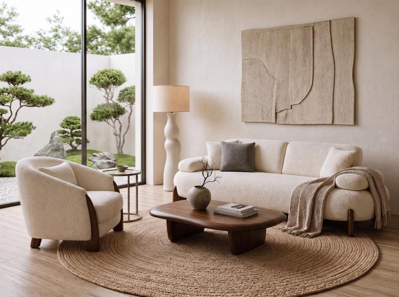 Wohnzimmer Set Sofa Sessel Beige Polstermöbel Design