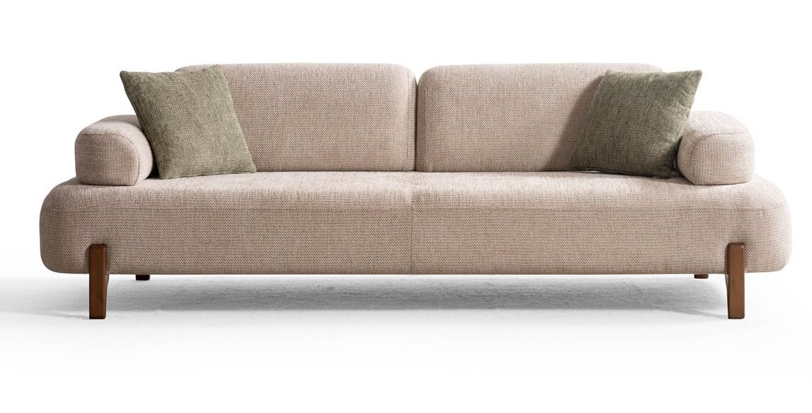 Sofa 3-Sitzer Moderner Stil Grau Luxuriöse Elegant Minimalistisch