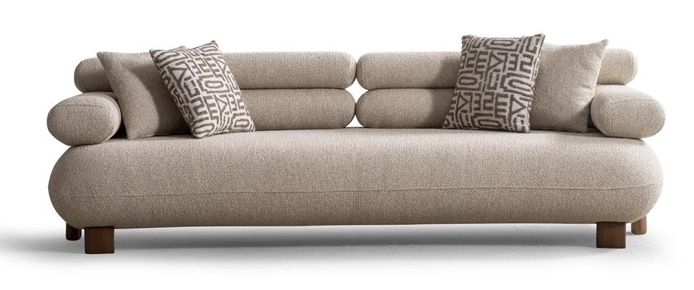 Moderner 3-Sitzer Sofa Stil Grau Luxuriöse Bequem Schick Gemütlich