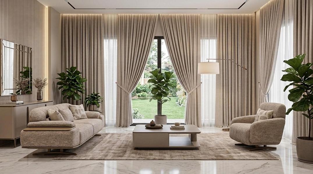 Modernes Wohnzimmer Set Sofa Sessel Beige Polstermöbel Luxus