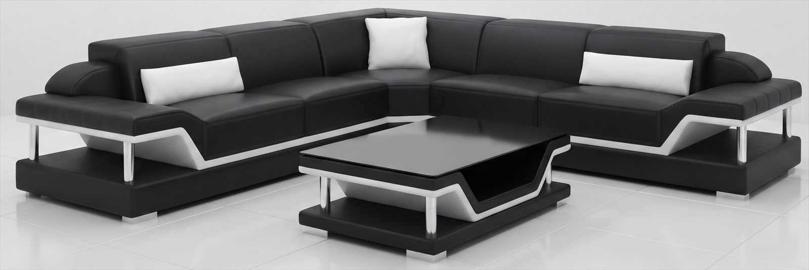 Premium Ecksofa Schwarz mit stilvollem moderner Komfort Design