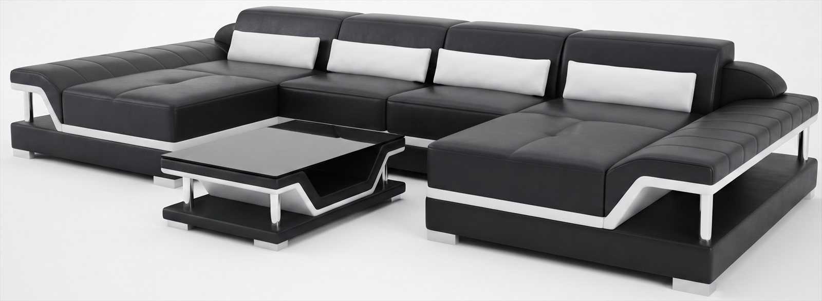 Designer Ecksofa Schwarz mit Relaxbereich und hochwertiger Ausstattung
