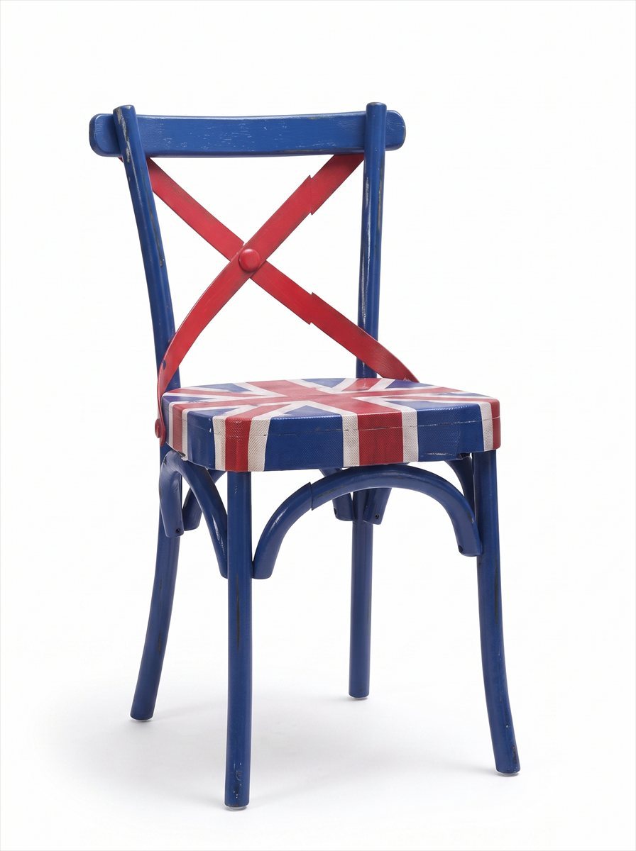 Union Jack Stuhl British Style Vintage Retro Textil Esszimmer Design