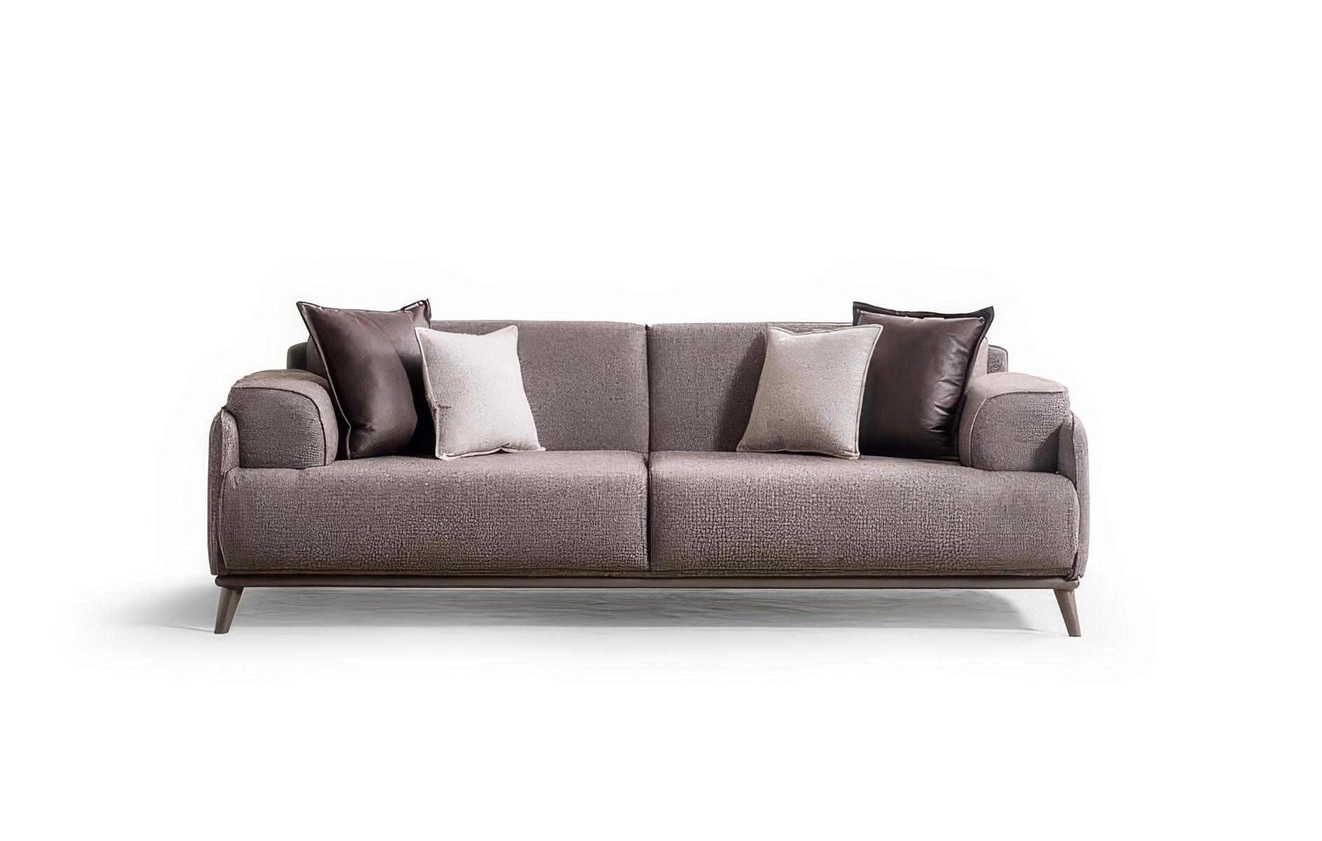 Sofa 3 Sitzer Modern Braun Edel Luxus Design Wohnzimmer Polster